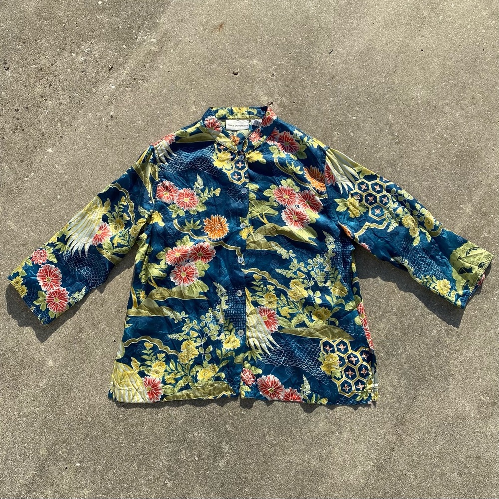 Vintage Goode Impressions 100% Silk Top